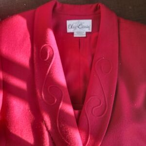 Oleg Cassini Bright Red Pleated Dress Top